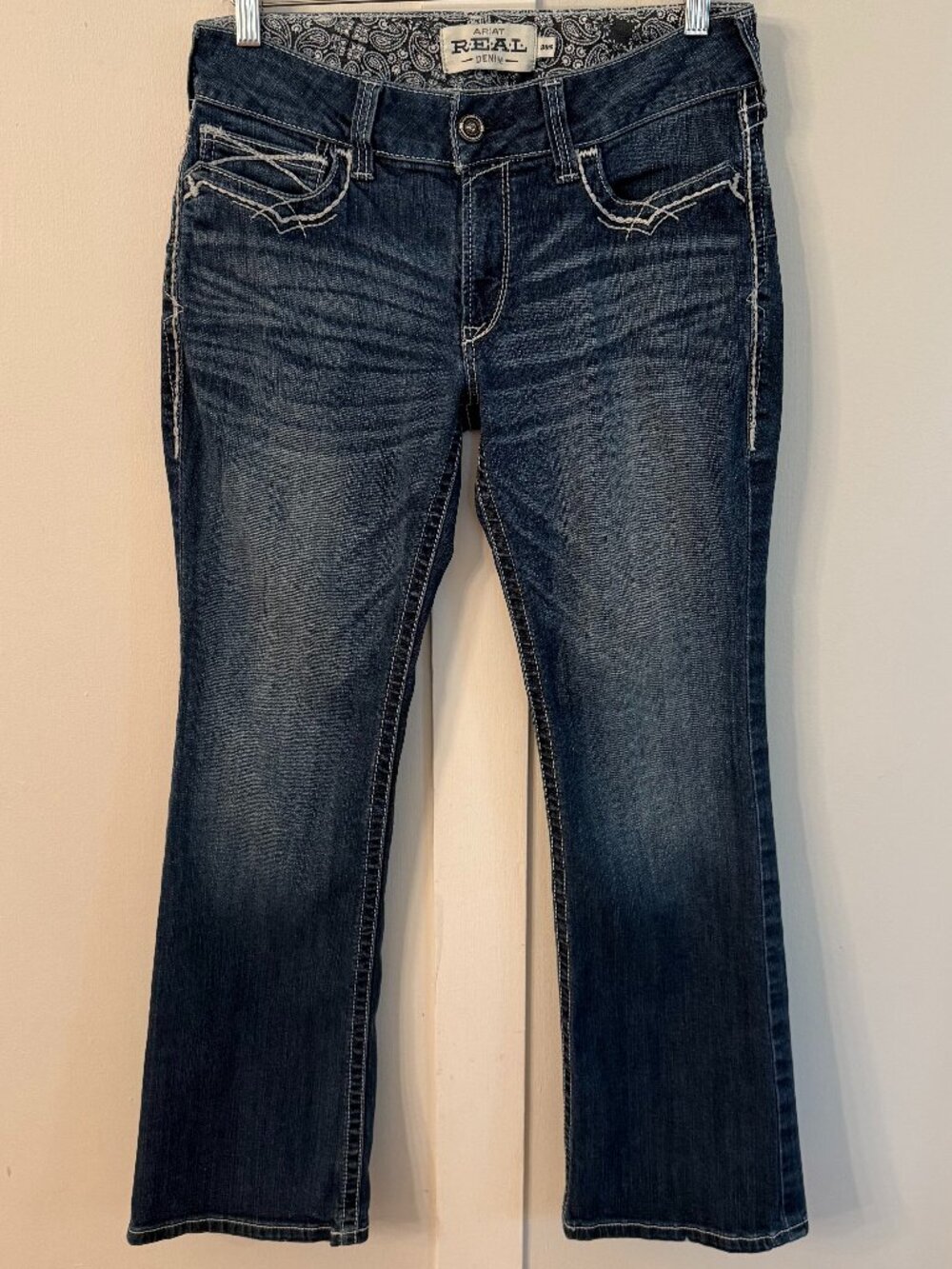 Ariat Womens Jeans 30s Embroidered Back Pockets Cowgirl Western Core Rodeo Boho